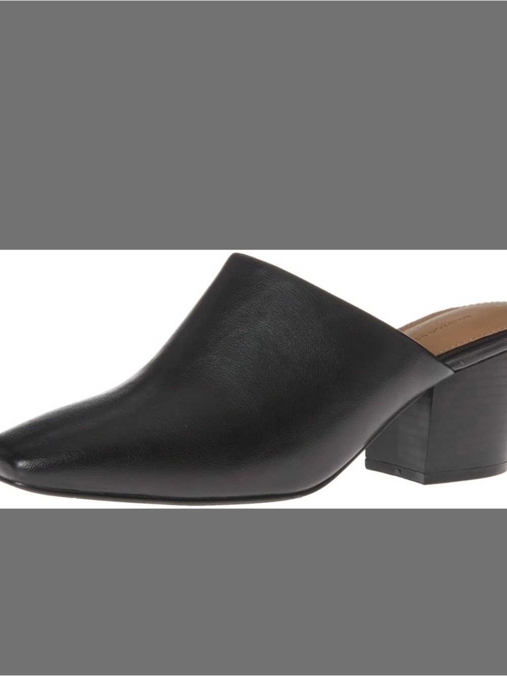 Amazon Essentials Black Leather Slip-On Block Heel Mule size 9
